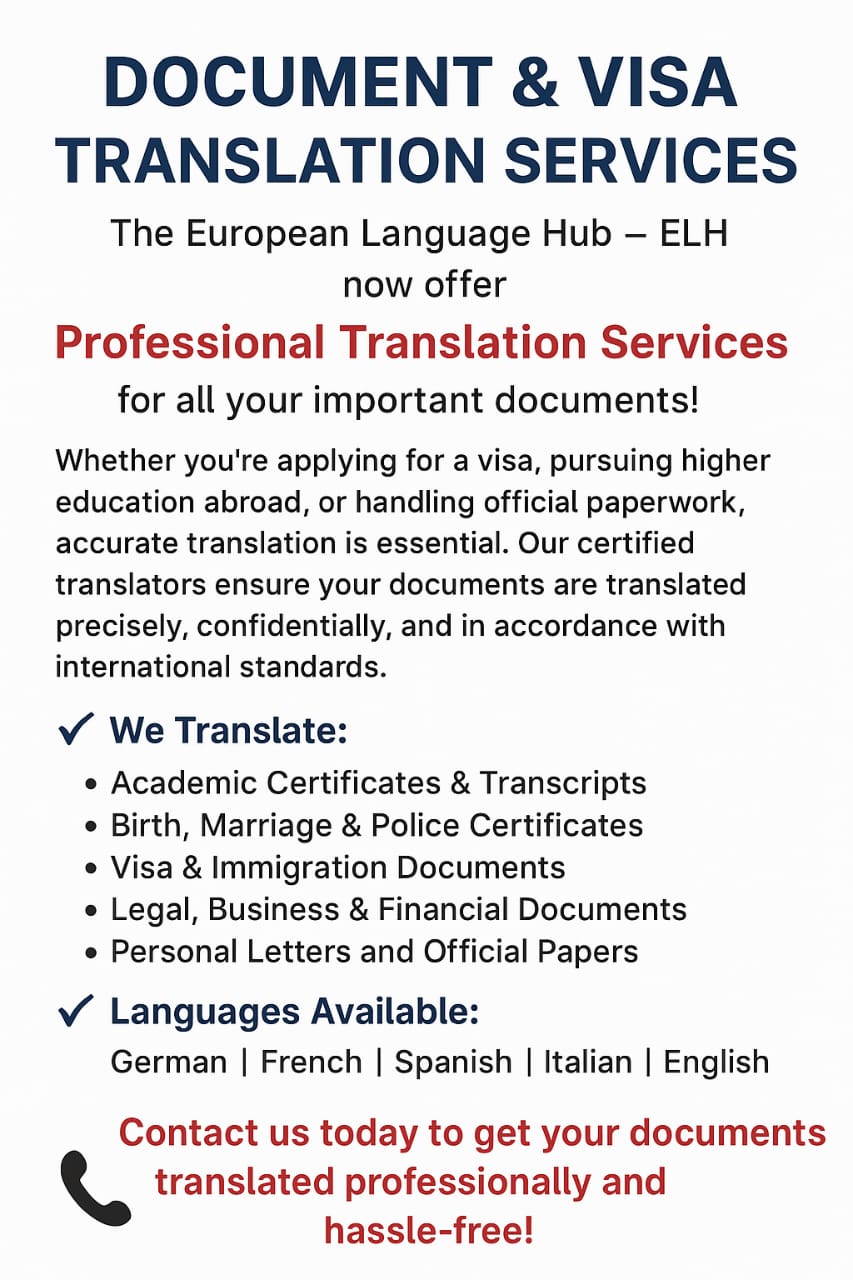 < a href="https://theeuropeanlanguagehub.com/service/#visa2" style="color:red; background-color:white;">Document Translation and Visa Services