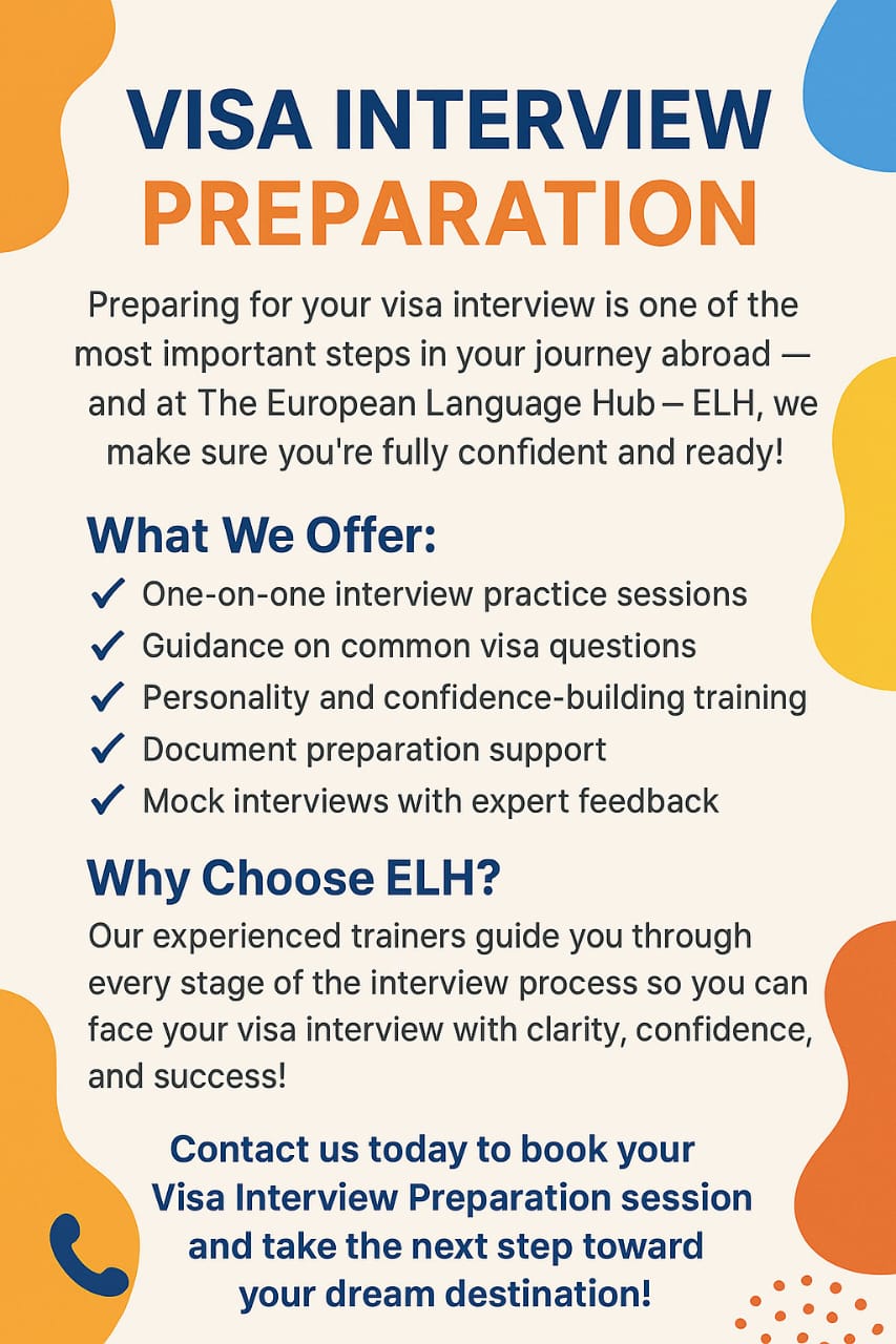 < a href="https://theeuropeanlanguagehub.com/service/#visa" style="color:red; background-color:white;">Visa Interview Prepation Services